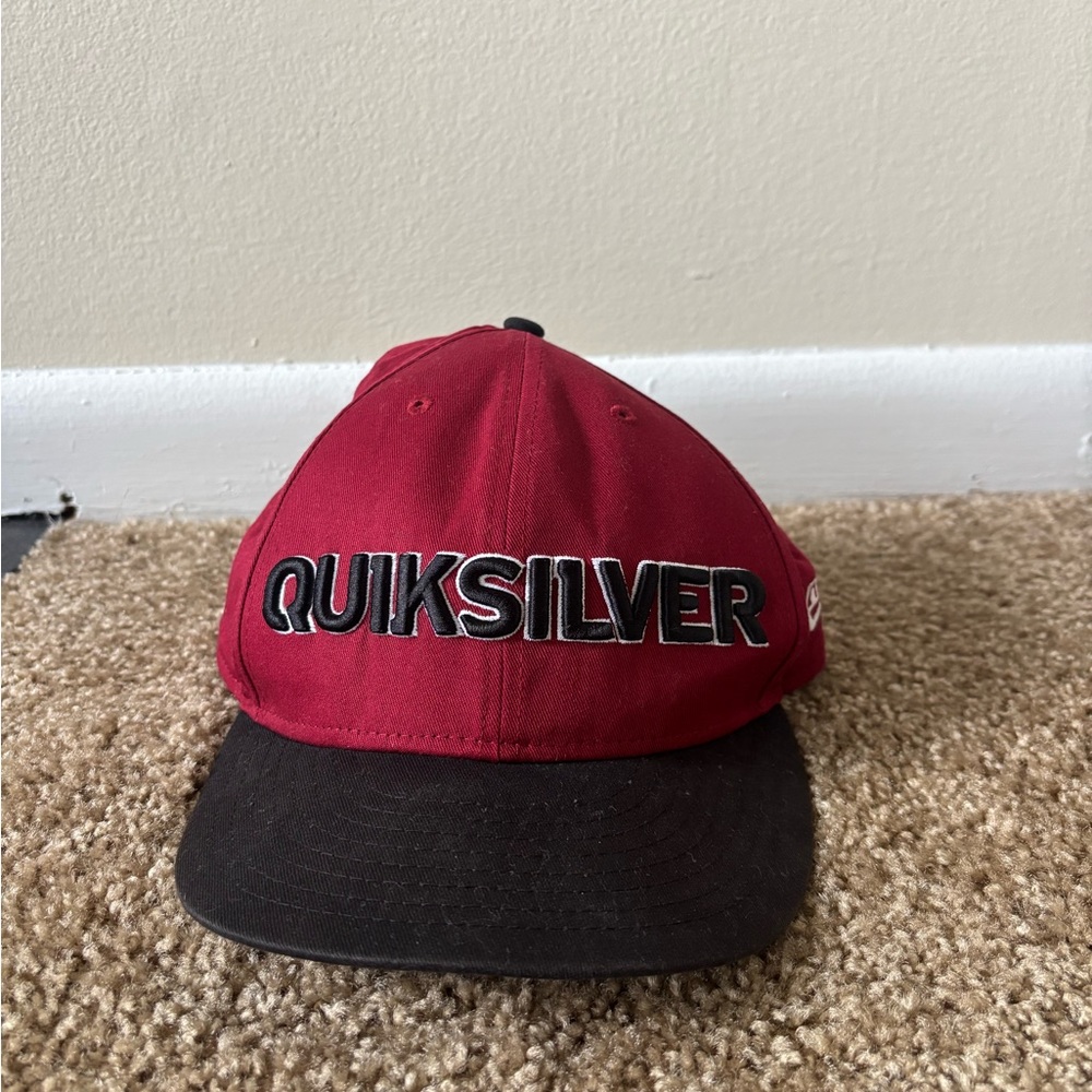 Quiksilver Burgundy and Black Baseball Cap